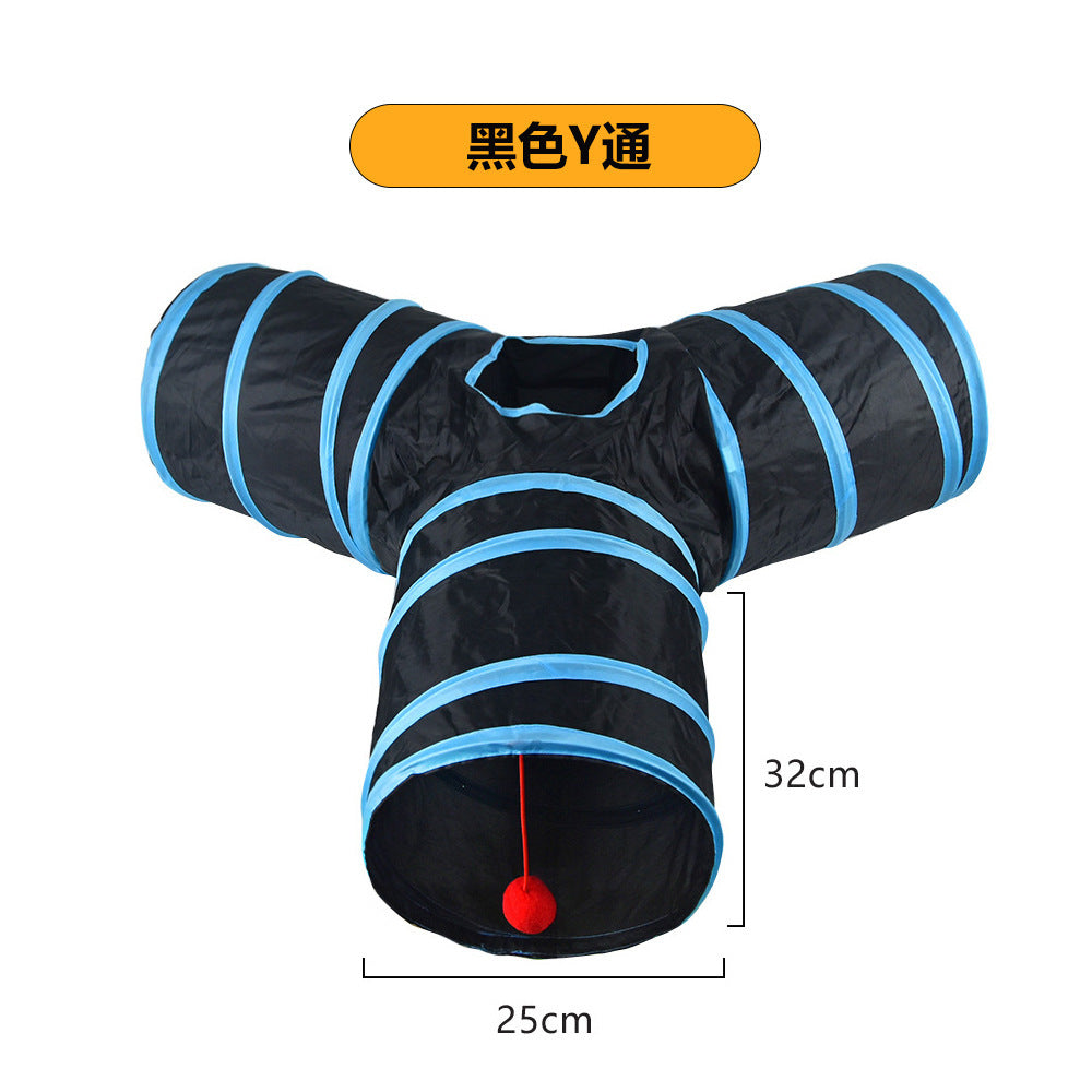 Cross-border new pet interactive toys self-entertainment cat tunnel rainbow cat channel runway rolling chinchilla nest