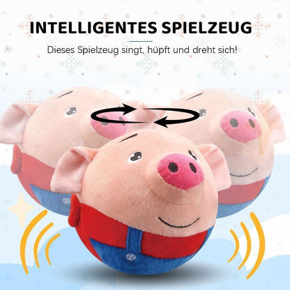 Pet plush toys, interactive dog toys, squeaking mobile dog ball toys, washable cartoon pig plush
