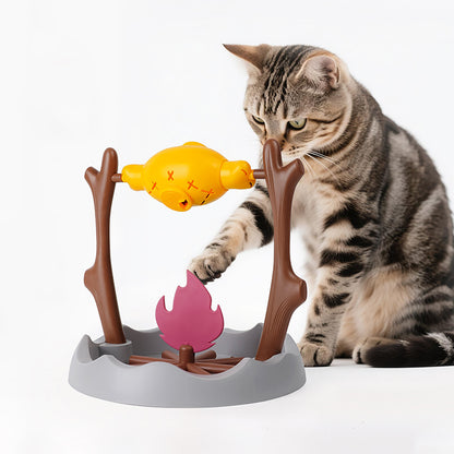 Cross-border pet cat and dog toys roasted chicken legs rotating food storage leaking device slow feeding feeder educational supplies