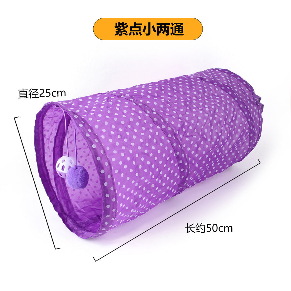 Cross-border new pet interactive toys self-entertainment cat tunnel rainbow cat channel runway rolling chinchilla nest