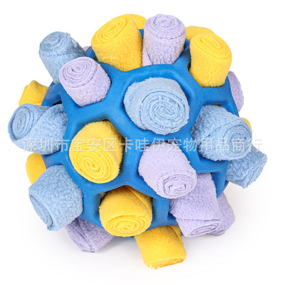 Cross-border hot-selling pet sniffing and exploding ball toys, dog blind box food hiding rubber ball educational sniffing and leaking food ball
