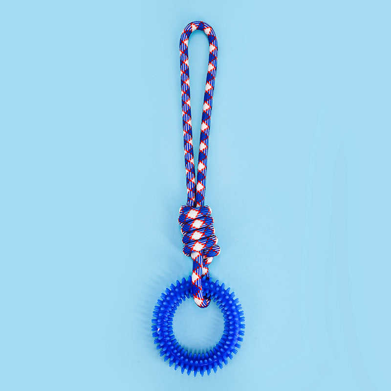 Cross-border popular dog teething and chew-resistant cotton rope toys, pet colorful braided knot toys, puppy self-entertainment toys