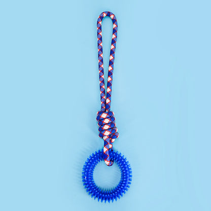 Cross-border popular dog teething and chew-resistant cotton rope toys, pet colorful braided knot toys, puppy self-entertainment toys