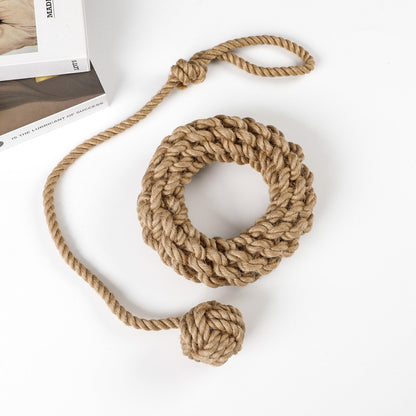 Amazon hot selling dog pet toys cotton and linen rope ball golden retriever Shiba Inu pet toys decompression toy set