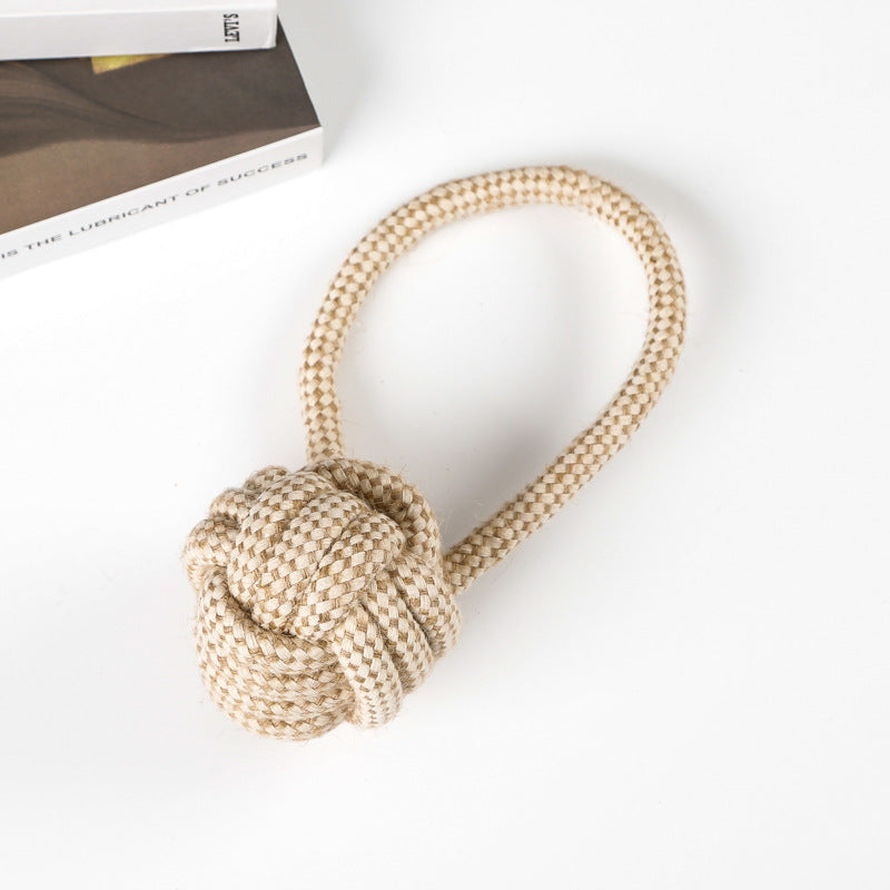 Amazon hot selling dog pet toys cotton and linen rope ball golden retriever Shiba Inu pet toys decompression toy set