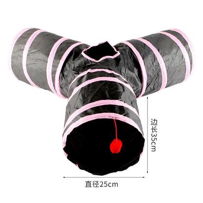 Z Factory Spot Pet Supplies Cat Channel Multi-color Intelligent Cat Toys Drill Bucket Foldable Cat Channel Wholesale