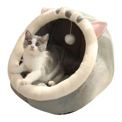 Cat house new pet supplies winter warm pet sleeping nest super large semi-enclosed cat house pet nest wholesale