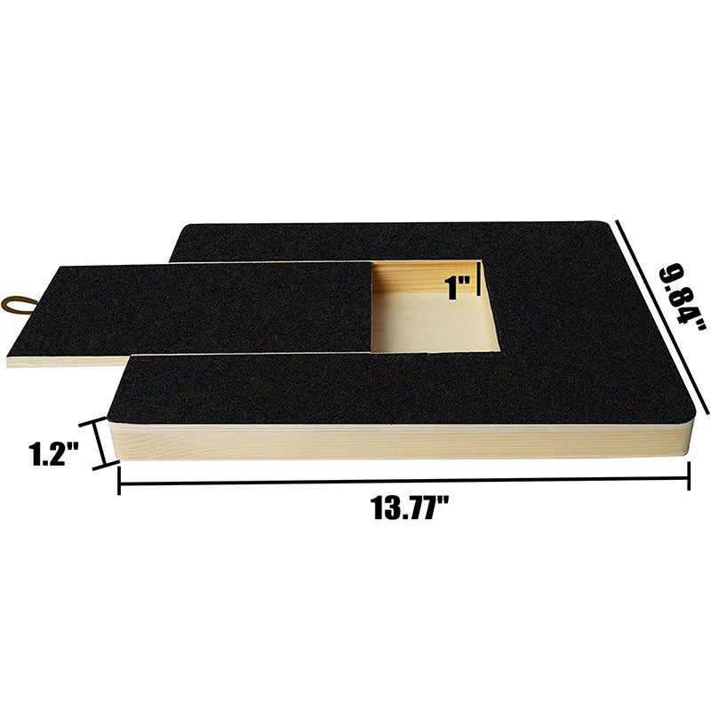 Wooden dog scratching board with dog food box indoor pet supplies dog toys nail file board claw grinding solid wood scraper