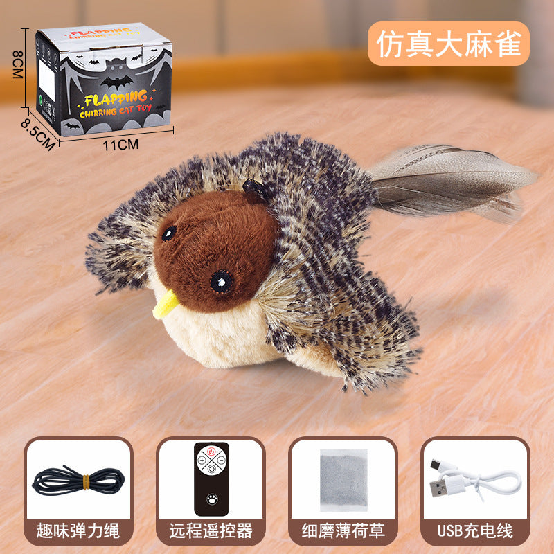 Cat toys touch induction sound cat teasing stick plush simulation bird hedgehog capybara teeth grinding self-entertainment