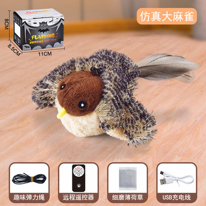 Cat toys touch induction sound cat teasing stick plush simulation bird hedgehog capybara teeth grinding self-entertainment