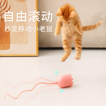 Cat Toys Pet Automatic Cat Teasing Stick Electric Rotating Magic Tail Cat Self-Hilarious Boredom Relief Artifact Cat Electric Toy