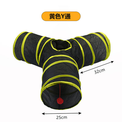 Cross-border new pet interactive toys self-entertainment cat tunnel rainbow cat channel runway rolling chinchilla nest