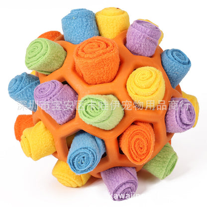 Cross-border hot-selling pet sniffing and exploding ball toys, dog blind box food hiding rubber ball educational sniffing and leaking food ball
