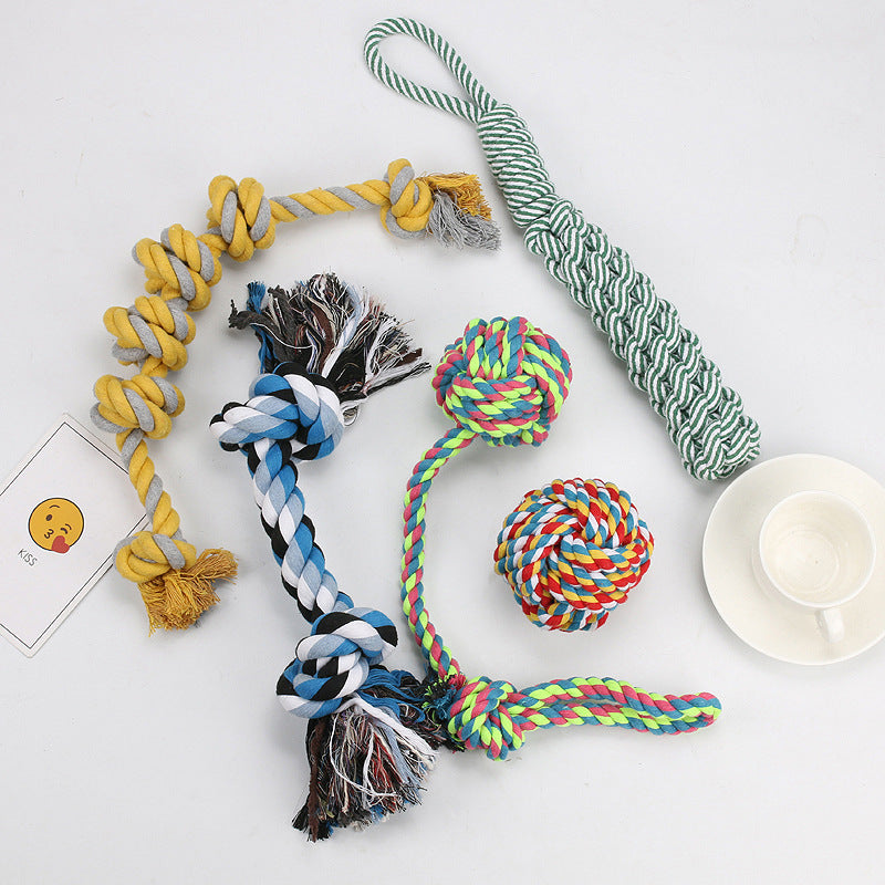 Amazon new pet toys dog cotton rope toys medium and large dog chew-resistant teething big dog toys wholesale