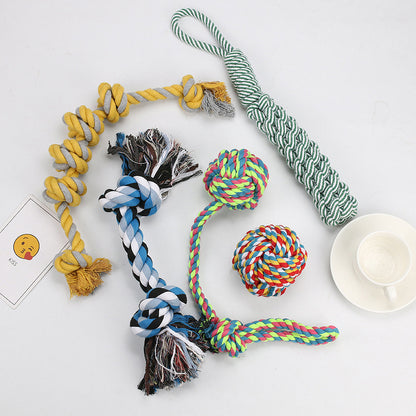 Amazon new pet toys dog cotton rope toys medium and large dog chew-resistant teething big dog toys wholesale