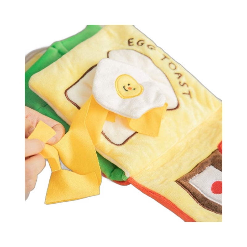 Ins Korean food leaking sniffing sound cute cloth book dog toys pet food hiding toys in stock Amazon