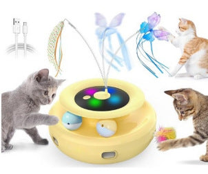 Cross-border new pet electric cat toys cat teasing game cat turntable automatic cat teaser cat toys self-entertainment
