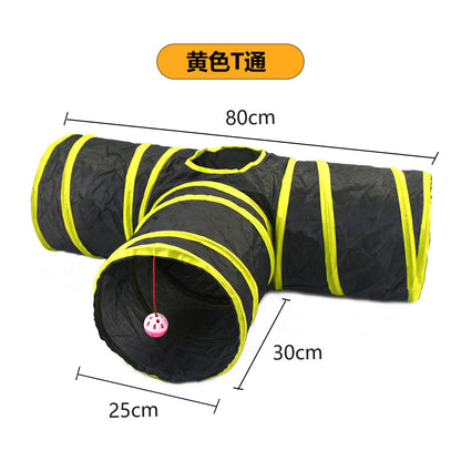 Cross-border new pet interactive toys self-entertainment cat tunnel rainbow cat channel runway rolling chinchilla nest