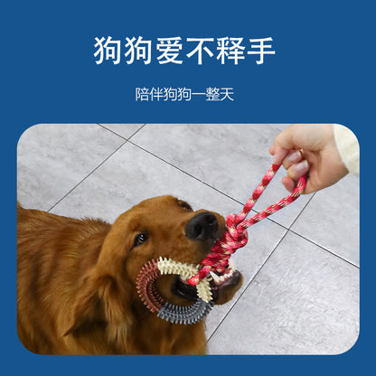 Cross-border popular dog teething and chew-resistant cotton rope toys, pet colorful braided knot toys, puppy self-entertainment toys