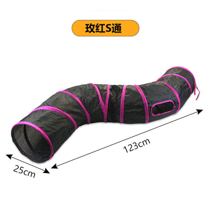 Cross-border new pet interactive toys self-entertainment cat tunnel rainbow cat channel runway rolling chinchilla nest
