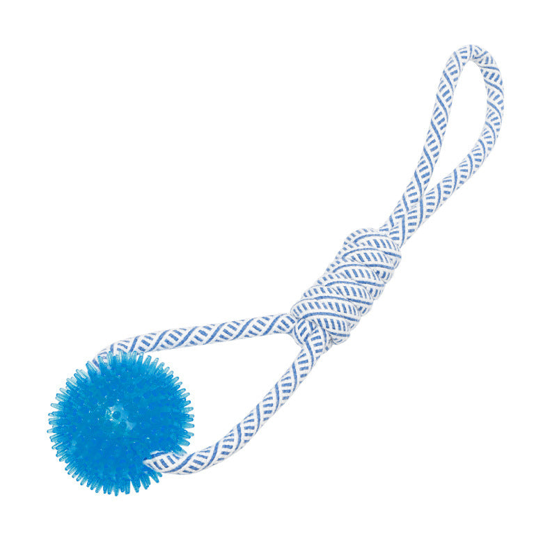 [Piaogoubang] New Ocean Series Cotton Rope Dog Toys Spiny Ball Golden Retriever Rope Knot Pet Teething