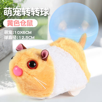 Amazon cross-border pet toys simulation hamster white rabbit electric rolling ball cat toys vibrato same pet