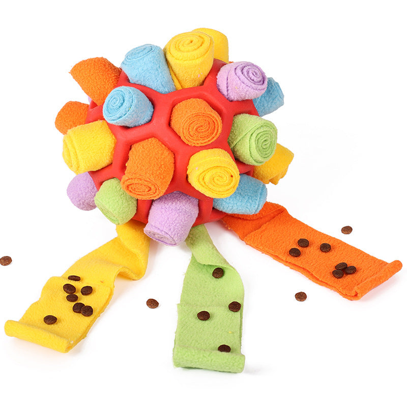 Cross-border hot-selling pet sniffing and exploding ball toys, dog blind box food hiding rubber ball educational sniffing and leaking food ball