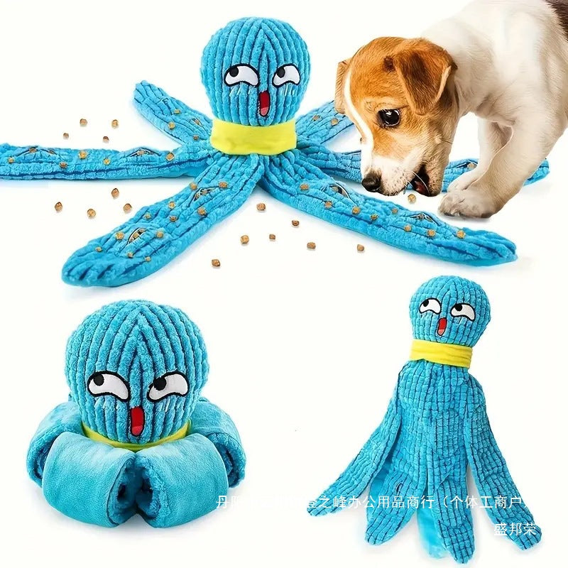 Dog Toys Pet Products Leather Shell Foreign Trade Toys Plush Dog Sounding Toy Cat Pet Octopus Six Claws Factory
