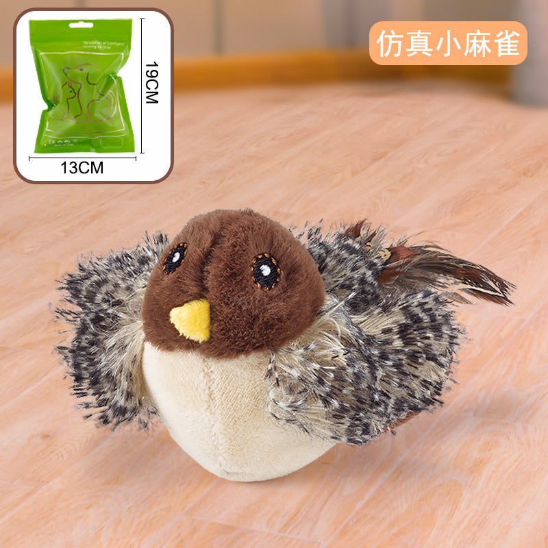 Cat toys touch induction sound cat teasing stick plush simulation bird hedgehog capybara teeth grinding self-entertainment