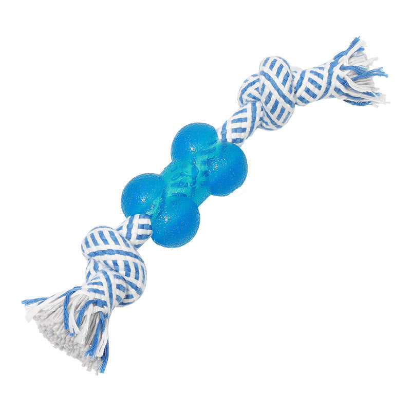 [Piaogoubang] New Ocean Series Cotton Rope Dog Toys Spiny Ball Golden Retriever Rope Knot Pet Teething