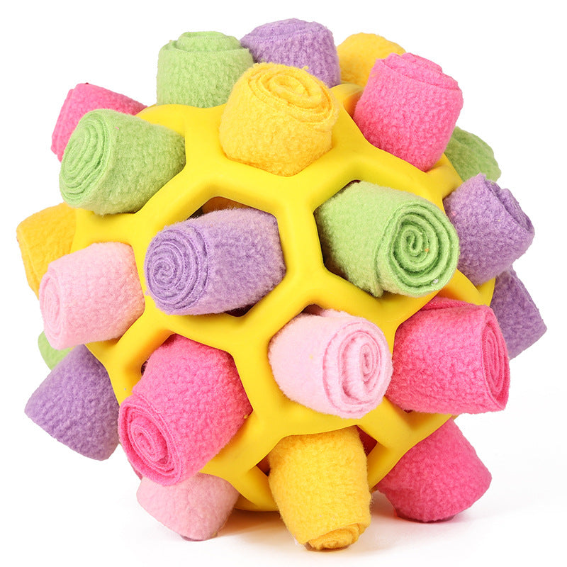 Cross-border hot-selling pet sniffing and exploding ball toys, dog blind box food hiding rubber ball educational sniffing and leaking food ball