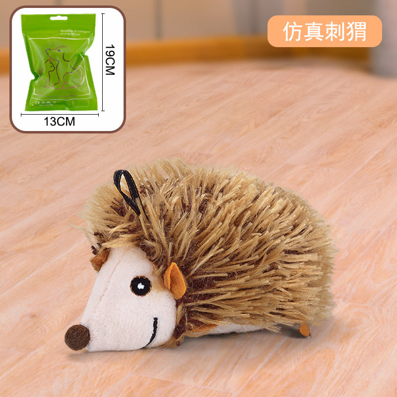 Cat toys touch induction sound cat teasing stick plush simulation bird hedgehog capybara teeth grinding self-entertainment