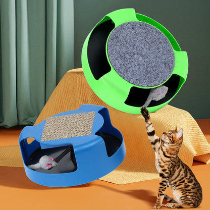 Cross-border Amazon cat toys cat teasing stick claw sharpening cat scratching board amusement shadowless mouse self-hi pet toys