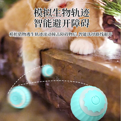 Pet toys automatic cat rolling ball cat toys bite-resistant ball elastic ball self-entertainment cat ball artifact