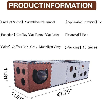 Felt cat tunnel diy assembled pet supplies cat toy house deformed cat tunnel foldable multiple sets