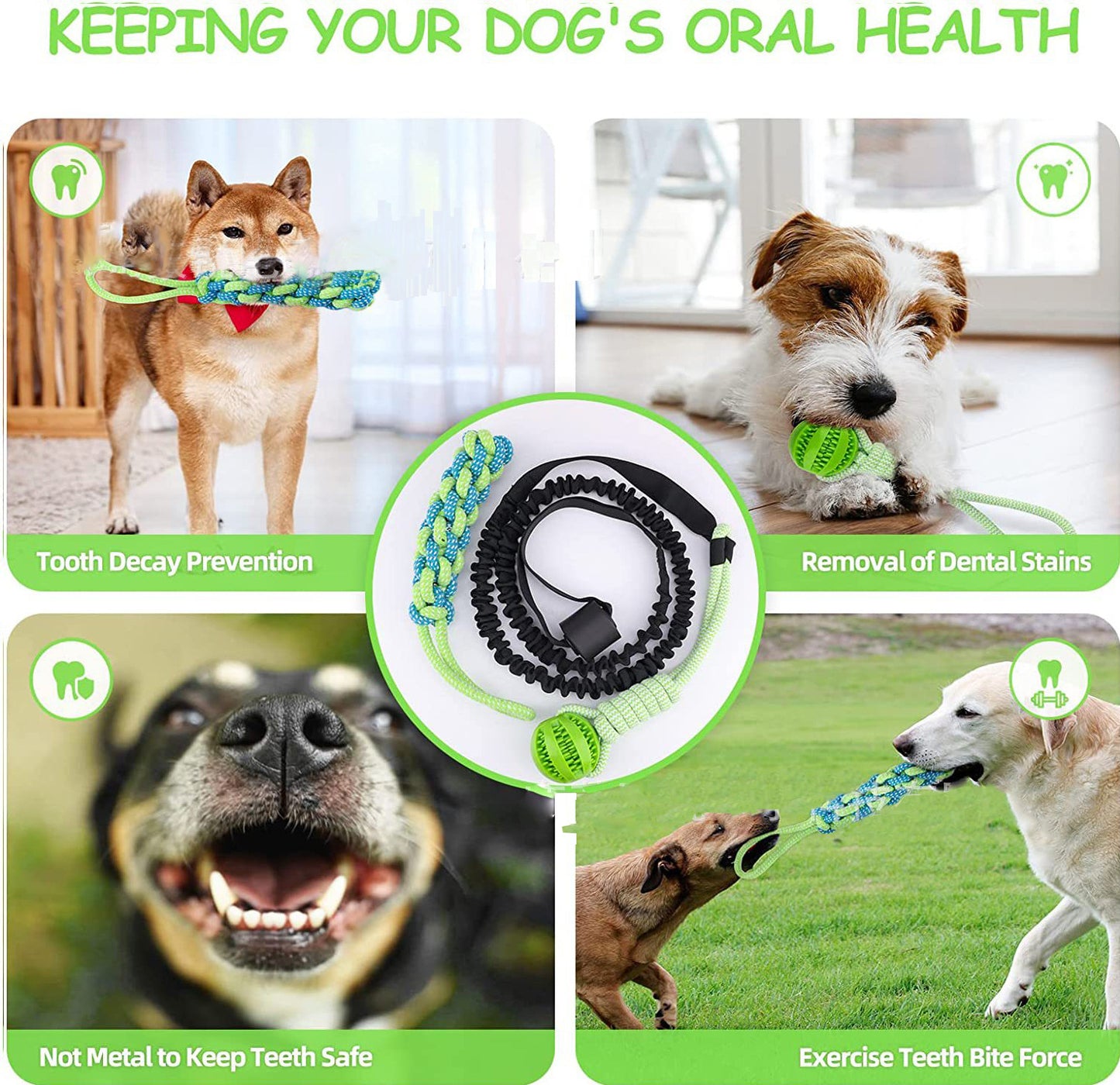 Cross-border special supply dog tug-of-war rope grinding teeth cleaning teeth chewing rope toys outdoor indoor door pull rope ball pet toys