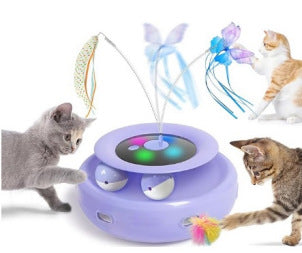 Cross-border new pet electric cat toys cat teasing game cat turntable automatic cat teaser cat toys self-entertainment