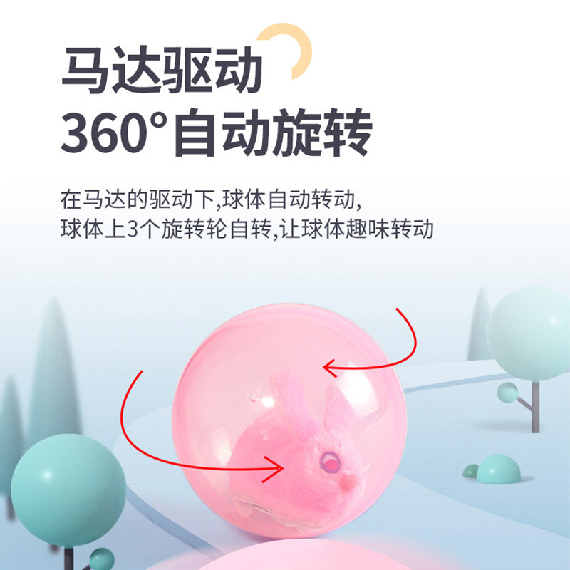 Amazon cross-border pet toys simulation hamster white rabbit electric rolling ball cat toys vibrato same pet