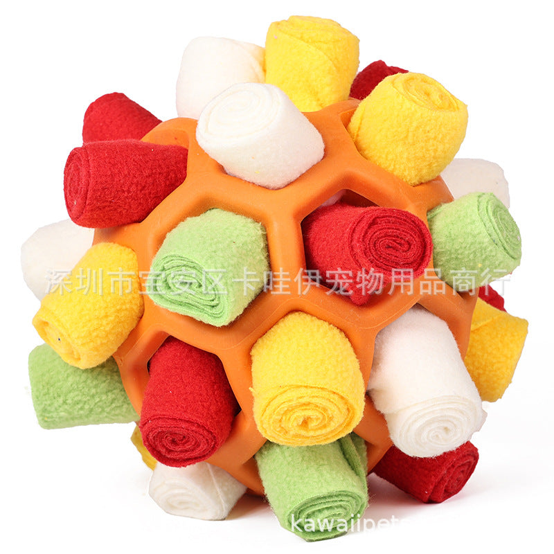 Cross-border hot-selling pet sniffing and exploding ball toys, dog blind box food hiding rubber ball educational sniffing and leaking food ball