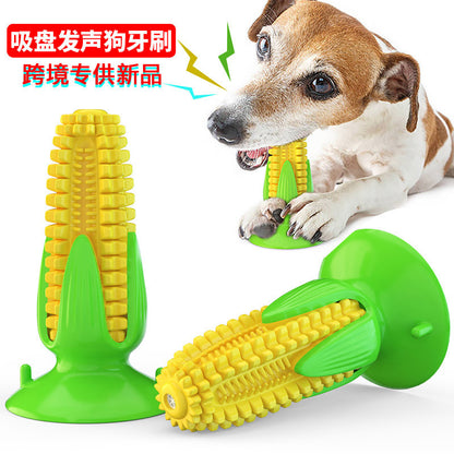 Pet dog toothbrush toys Cross-border teeth cleaning teeth grinding stick bone corn dog toys Wholesale pet teething toys