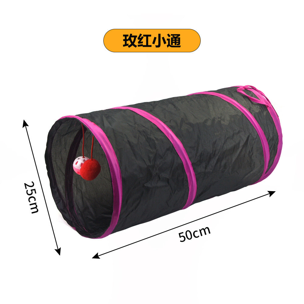 Cross-border new pet interactive toys self-entertainment cat tunnel rainbow cat channel runway rolling chinchilla nest