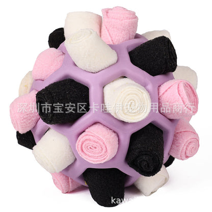 Cross-border hot-selling pet sniffing and exploding ball toys, dog blind box food hiding rubber ball educational sniffing and leaking food ball