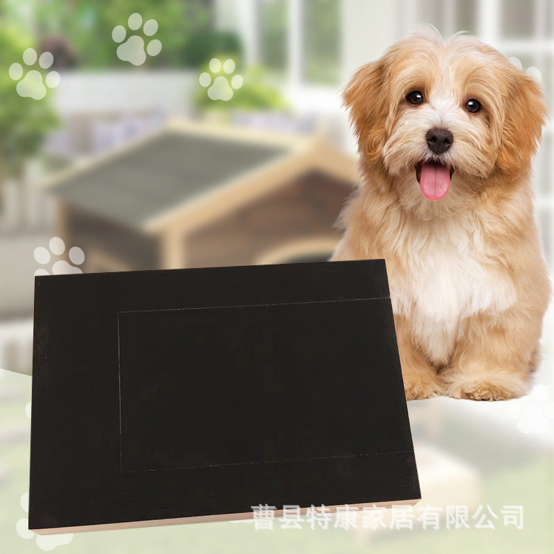 Wooden dog scratching board with dog food box indoor pet supplies dog toys nail file board claw grinding solid wood scraper