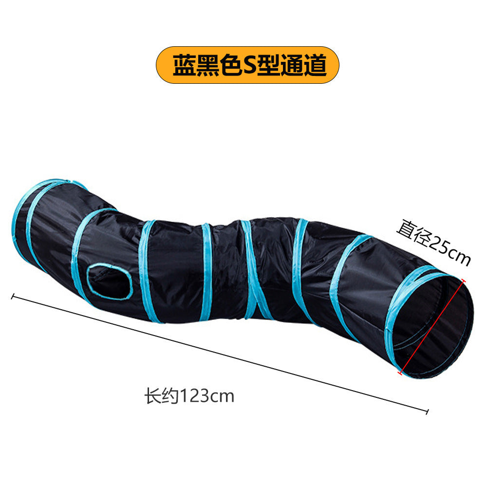Cross-border new pet interactive toys self-entertainment cat tunnel rainbow cat channel runway rolling chinchilla nest