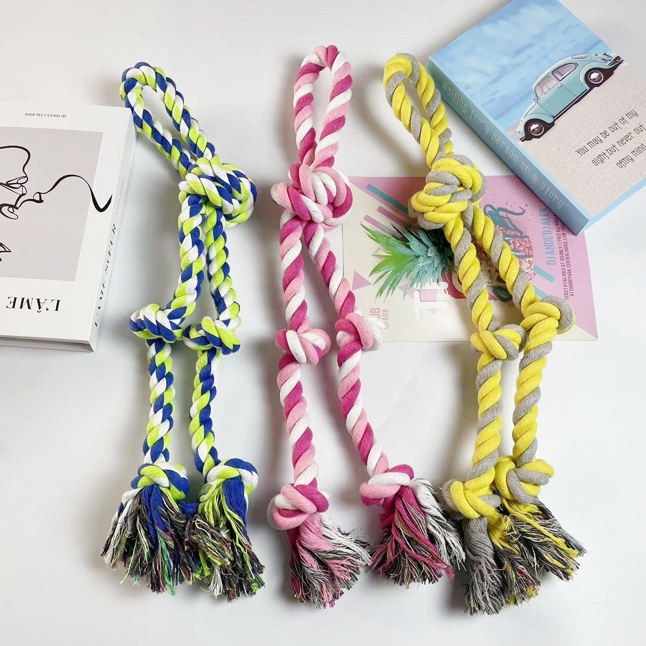 Amazon new pet toys dog cotton rope toys medium and large dog chew-resistant teething big dog toys wholesale