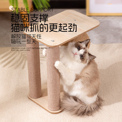 Vertical cat climbing frame small cat scratching post double hemp rope ball pet supplies cat toys cat scratching ball cat scratching board wholesale