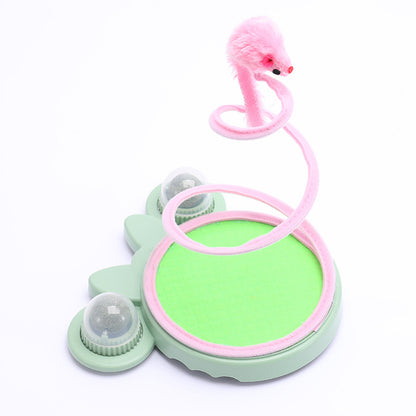 Cat Toys Spring Coil Spiral Mouse Cat Toys Cat Self-entertainment Toys Cat Scratching Board Pet Toys
