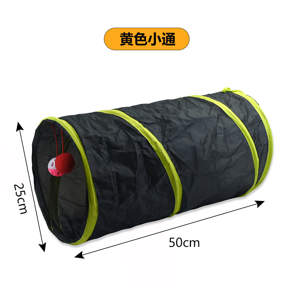 Cross-border new pet interactive toys self-entertainment cat tunnel rainbow cat channel runway rolling chinchilla nest