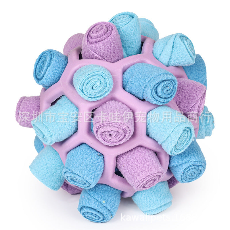 Cross-border hot-selling pet sniffing and exploding ball toys, dog blind box food hiding rubber ball educational sniffing and leaking food ball