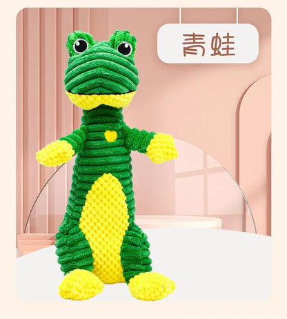 Cat and dog pet toys, plush and sound-making toys for teething, cute sika deer, frogs and other styles